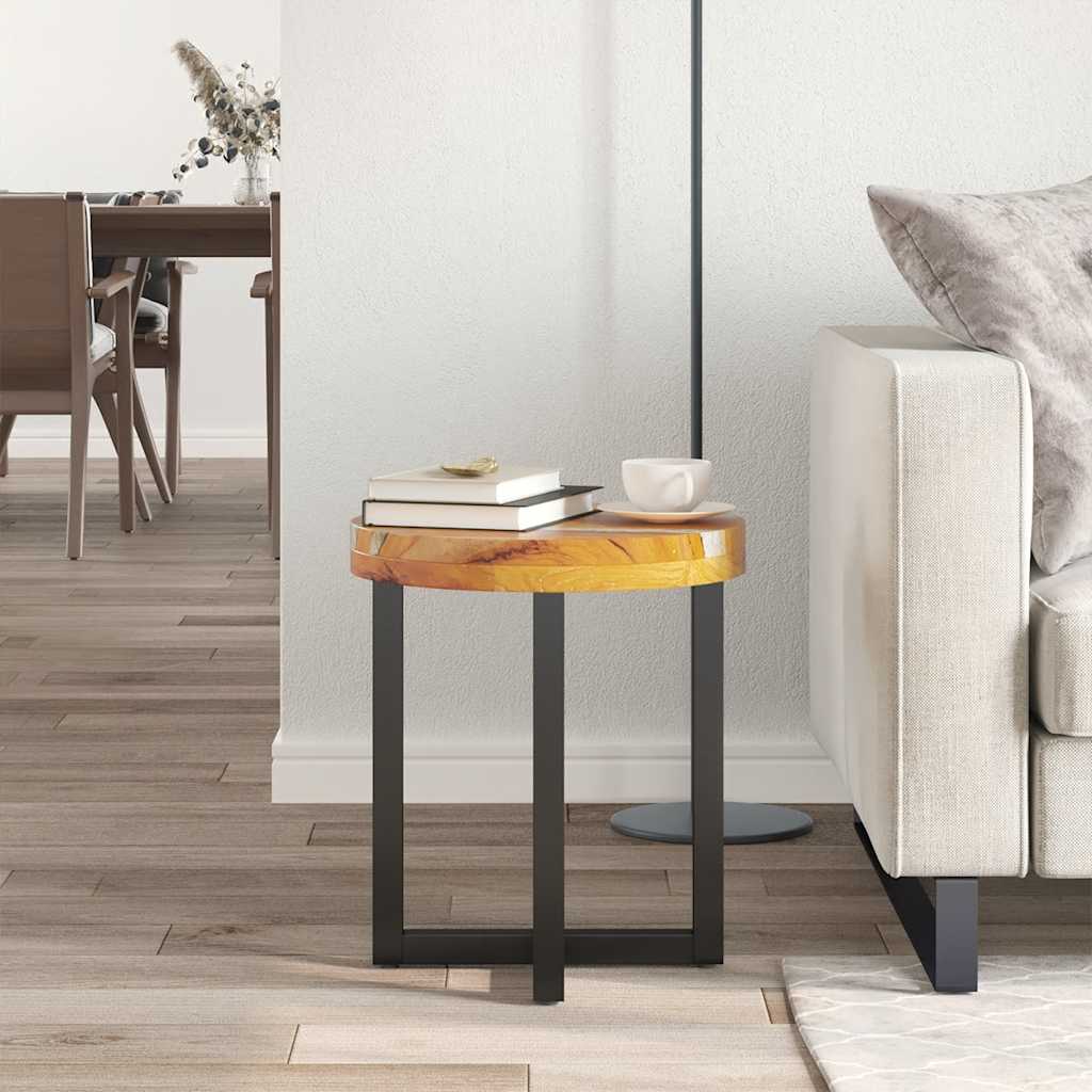 Coffee Table 40X45 Cm Solid Teak Wood And Polyresin