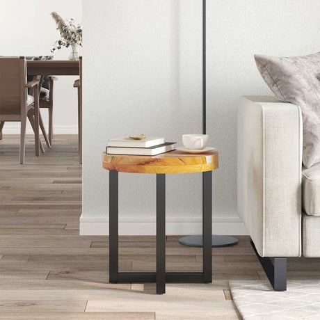 Coffee Table 40X45 Cm Solid Teak Wood And Polyresin