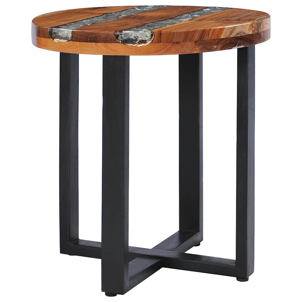 Coffee Table 40X45 Cm Solid Teak Wood And Polyresin