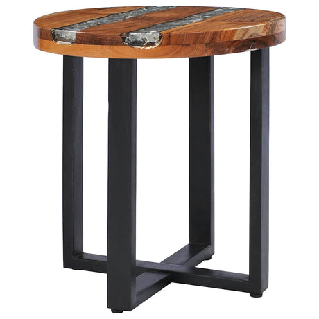 Coffee Table 40X45 Cm Solid Teak Wood And Polyresin