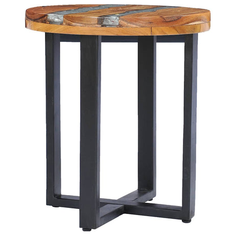 Coffee Table 40X45 Cm Solid Teak Wood And Polyresin