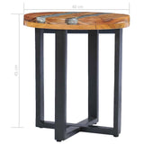 Coffee Table 40X45 Cm Solid Teak Wood And Polyresin