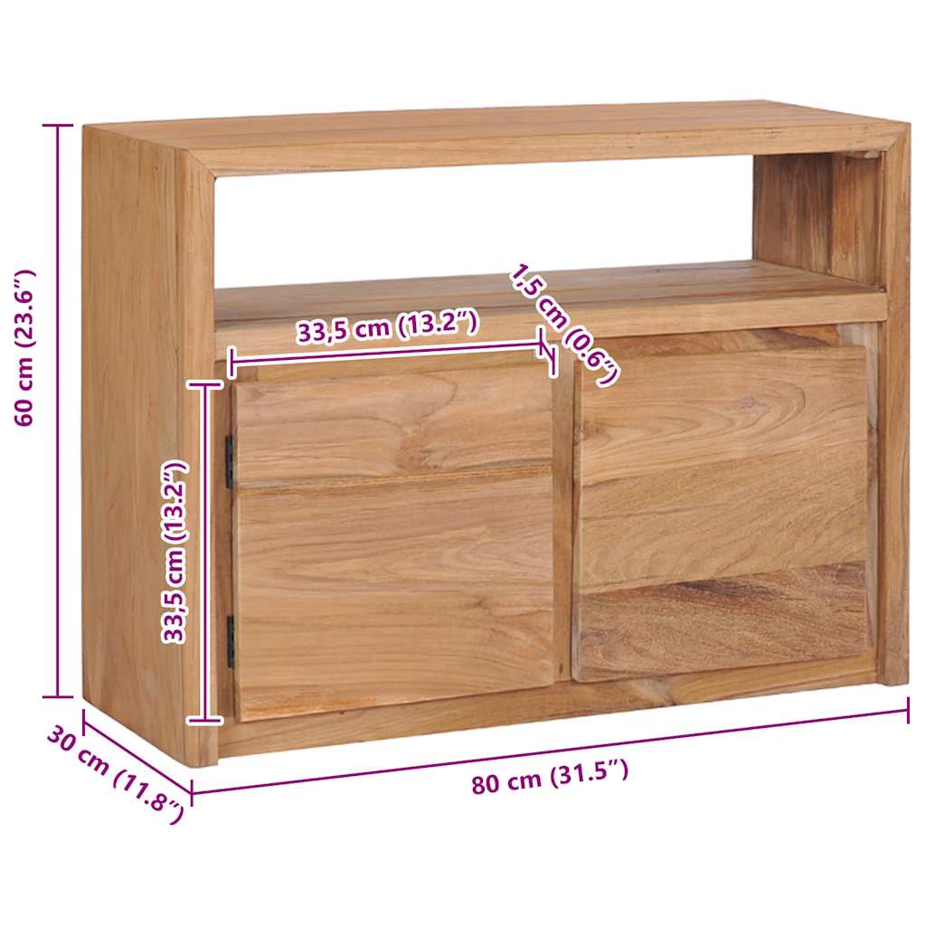 Sideboard 80X30X60 Cm Solid Teak Wood