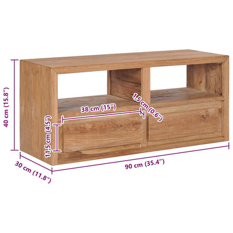 Tv Cabinet 90X30X40 Cm Solid Teak Wood