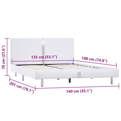 Bed Frame Without Mattress Faux Leather 135X190 Cm Double