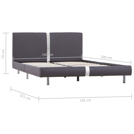 Bed Frame Without Mattress Faux Leather 135X190 Cm Double