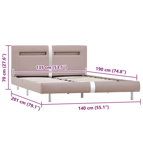 Bed Frame With Led Without Mattress 135X190 Cm Double