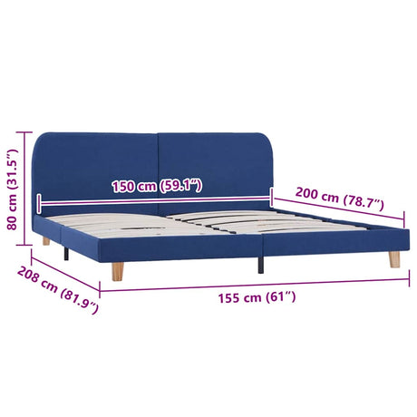 Bed Frame Without Mattress Fabric 150X200 Cm King Size