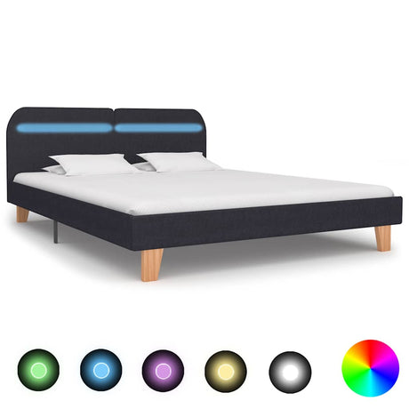 Bed Frame With Led Without Mattress Fabric 150X200 Cm King Size