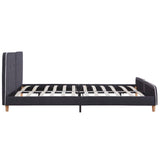Bed Frame without Mattress Dark Grey Fabric 150x200 cm King Size