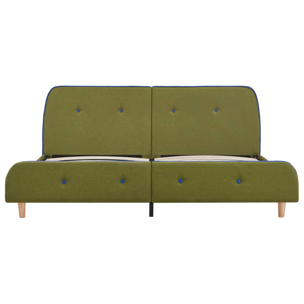 Bed Frame without Mattress Green Fabric 150x200 cm King Size