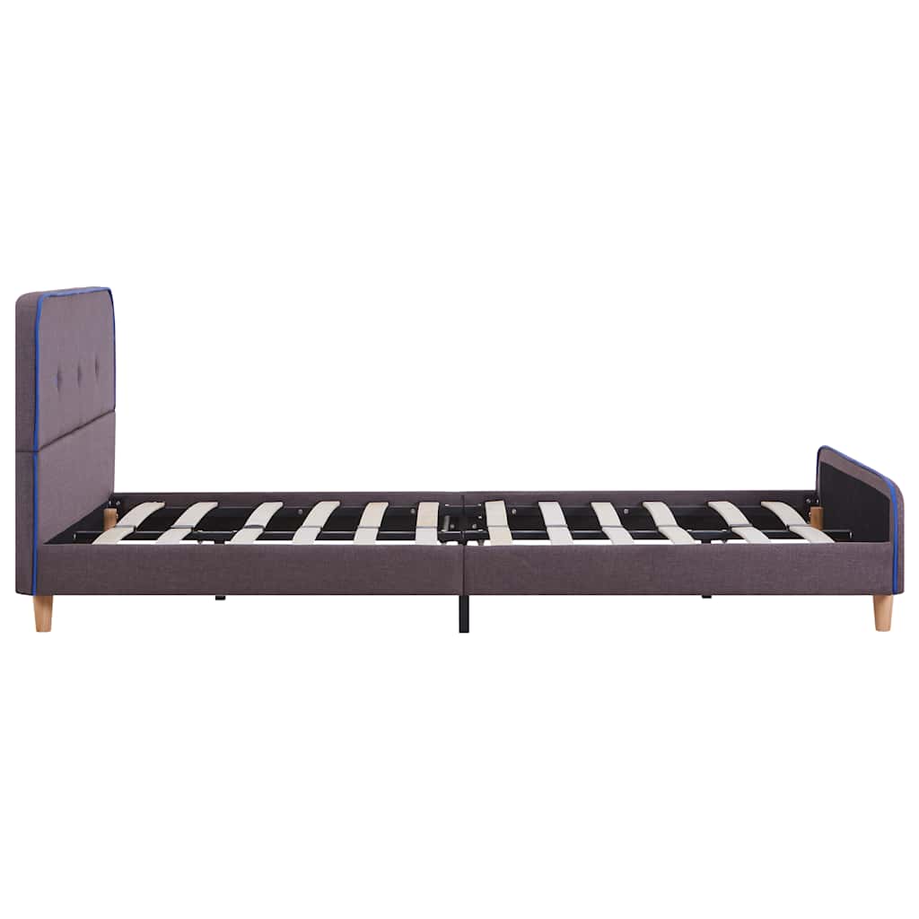 Bed Frame without Mattress Taupe Fabric 135x190 cm Double