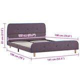 Bed Frame without Mattress Taupe Fabric 135x190 cm Double
