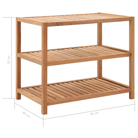 Bathroom Shelf Solid Walnut Wood 65X40X55 Cm