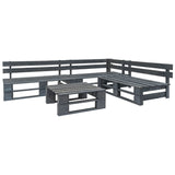 4 Piece Garden Pallet Lounge Set Natural Wood