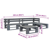 4 Piece Garden Pallets Lounge Set Wood