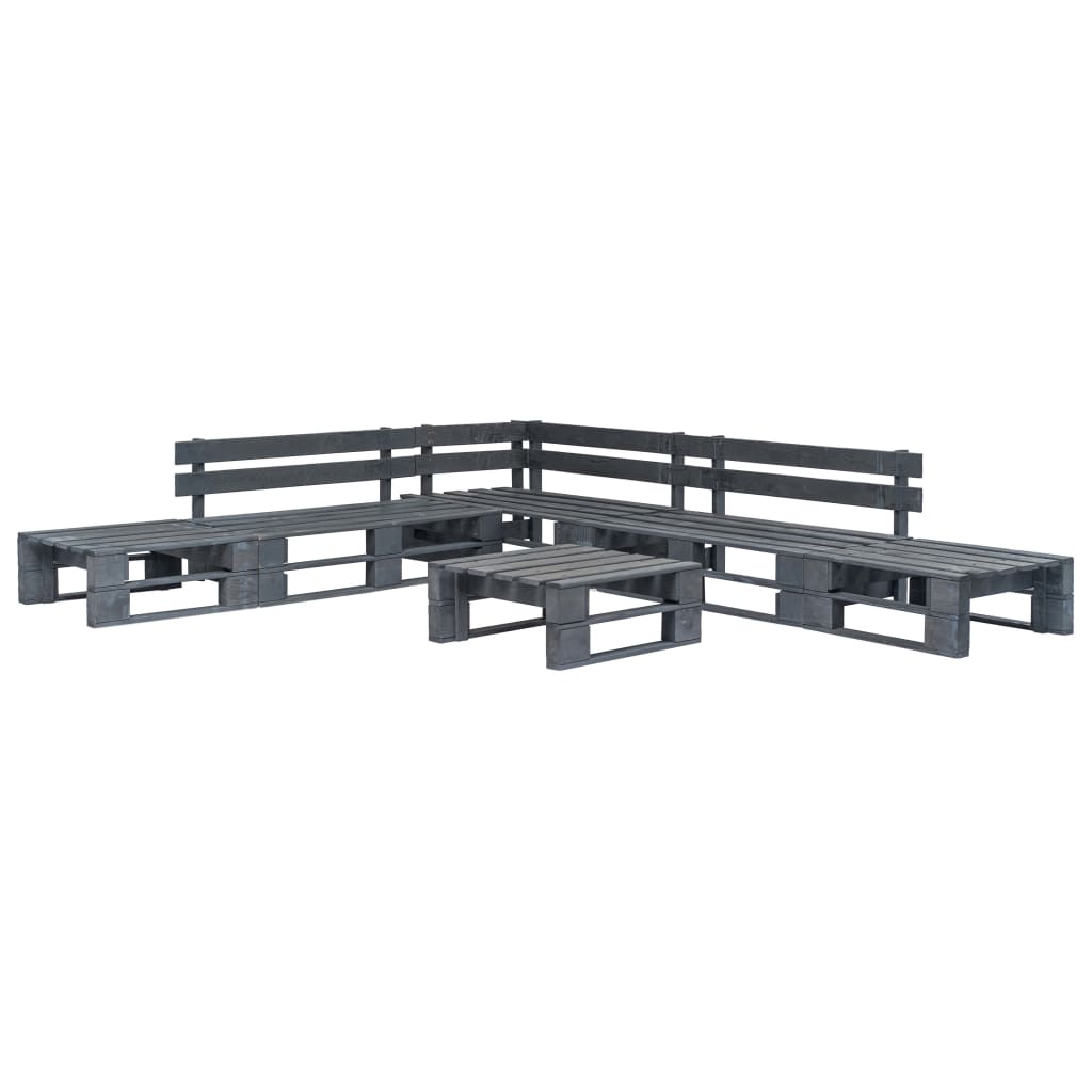 6 Piece Garden Pallet Lounge Set Wood