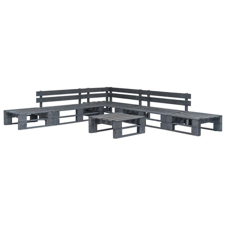 6 Piece Garden Pallet Lounge Set Wood