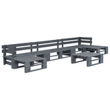 6 Piece Garden Pallet Lounge Set Natural Wood