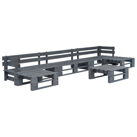 6 Piece Garden Pallet Lounge Set Natural Wood