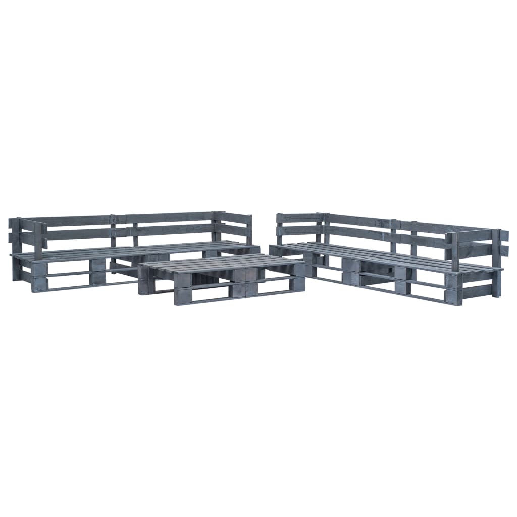 6 Piece Garden Pallets Lounge Set Wood