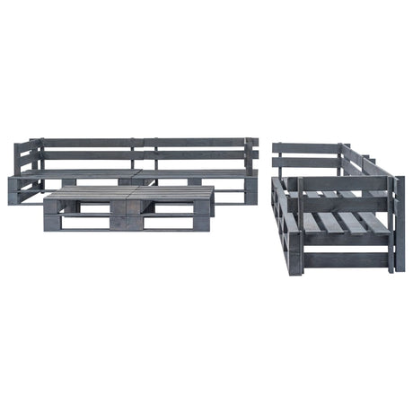 6 Piece Garden Pallets Lounge Set Wood
