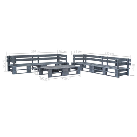 6 Piece Garden Pallets Lounge Set Wood
