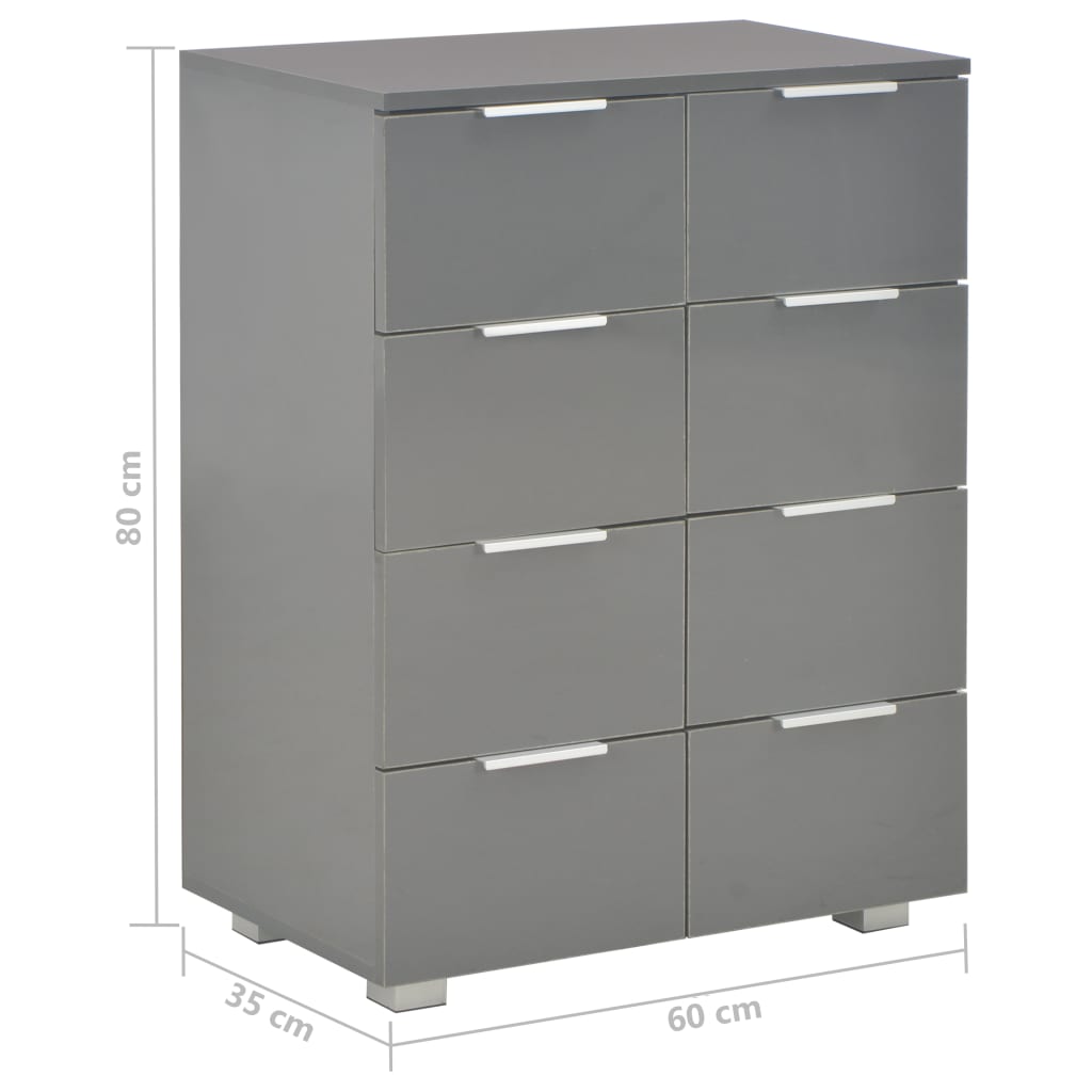 Sideboard High Gloss 60X35X80 Cm Engineered Wood