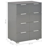 Sideboard High Gloss 60X35X80 Cm Engineered Wood