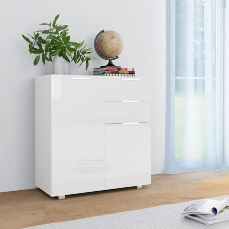Sideboard High Gloss 71X35X80 Cm Engineered Wood