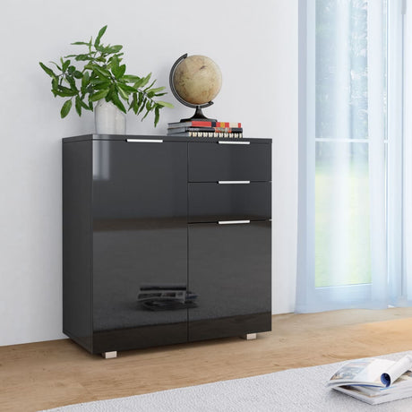 Sideboard High Gloss 71X35X80 Cm Engineered Wood