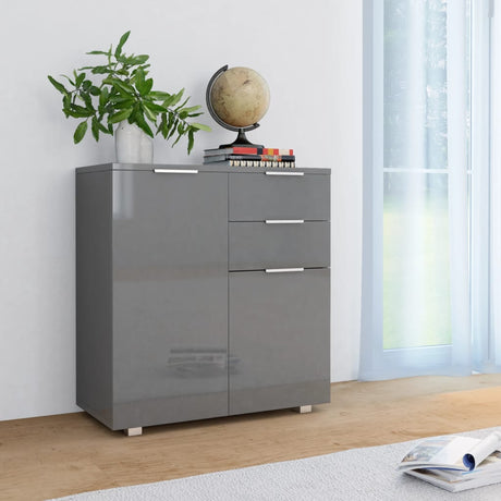Sideboard High Gloss 71X35X80 Cm Engineered Wood