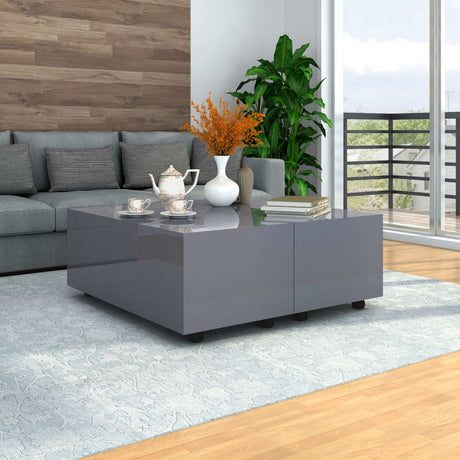 Coffee Table High Gloss Engineered Wood