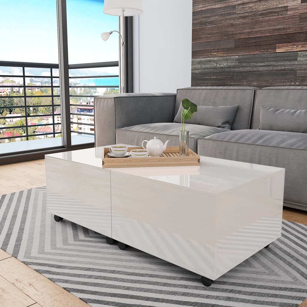 Coffee Table High Gloss Engineered Wood