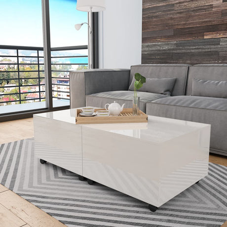 Coffee Table High Gloss Engineered Wood