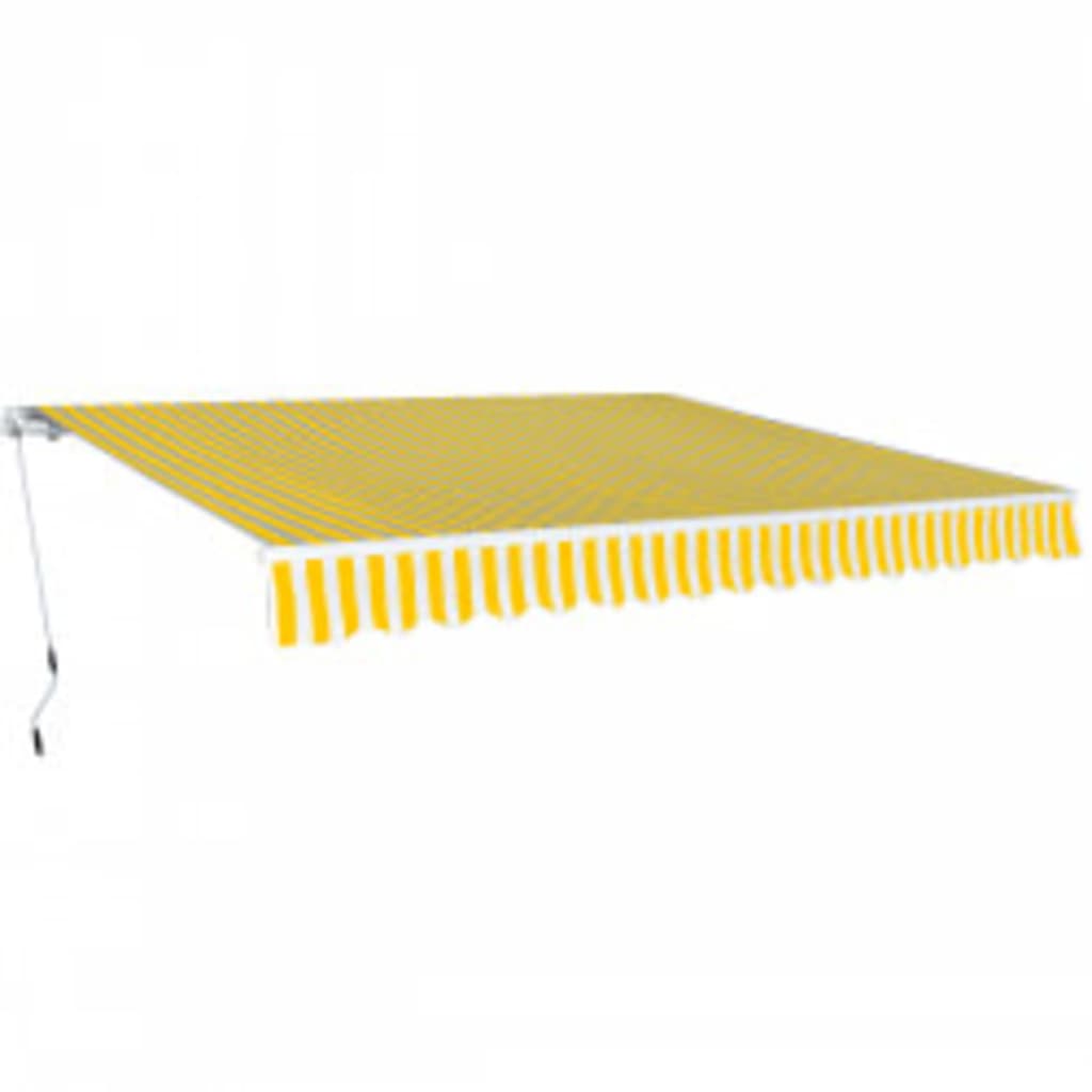 Folding Awning Manual Operated 600 Cm Blue/White