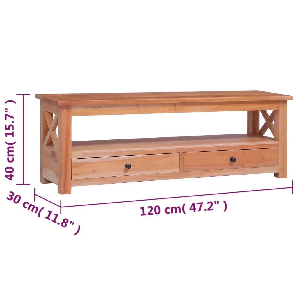 Tv Cabinet 120X30X40 Cm Solid Mahogany Wood