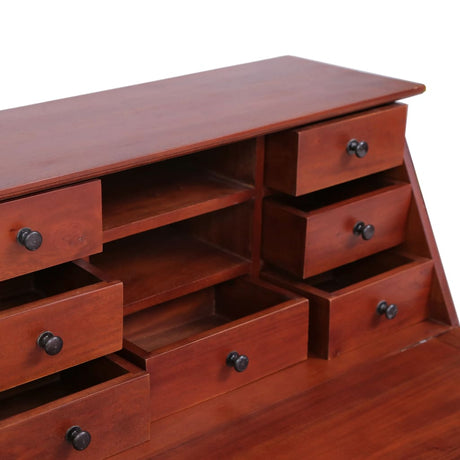 Secretary Desk 78X42X103 Cm Solid Mahogany Wood