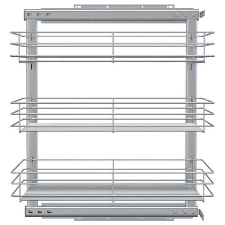 3-Tier Pull-Out Kitchen Wire Basket Silver