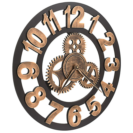 Wall Clock Metal 58 Cm Golden And Black