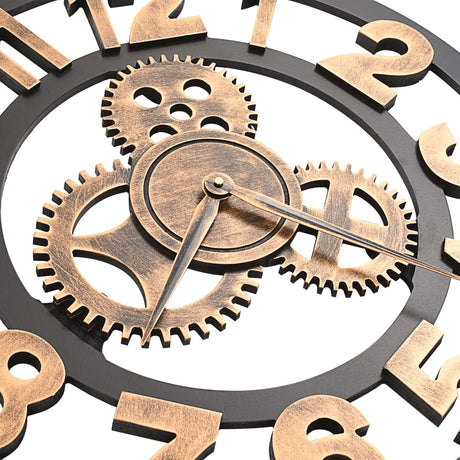 Wall Clock Metal 58 Cm Golden And Black