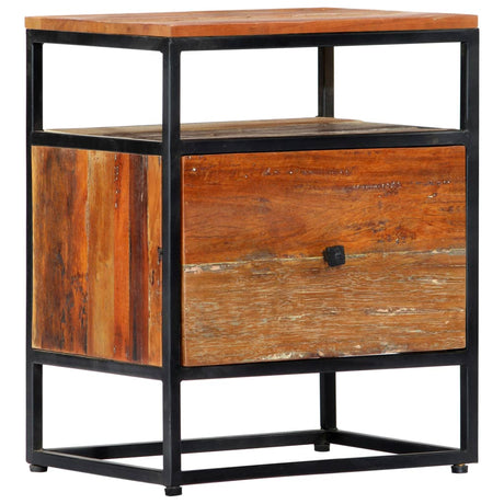 Bedside Cabinet 40X30X50 Cm Solid Reclaimed Wood And Steel