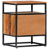Bedside Cabinet 40X30X50 Cm Solid Reclaimed Wood And Steel
