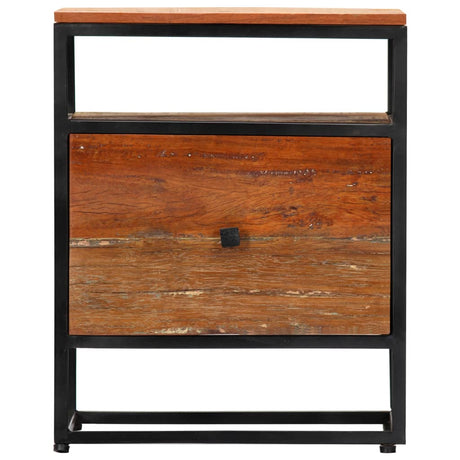 Bedside Cabinet 40X30X50 Cm Solid Reclaimed Wood And Steel