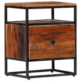 Bedside Cabinet 40X30X50 Cm Solid Reclaimed Wood And Steel