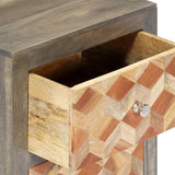 Bedside Cabinet Grey 40X30X50 Cm Solid Mango Wood