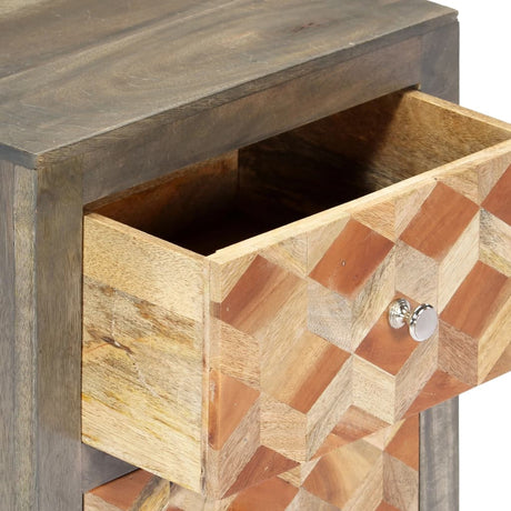 Bedside Cabinet Grey 40X30X50 Cm Solid Mango Wood
