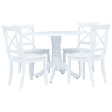 5 Piece Dining Set Solid Rubber Wood