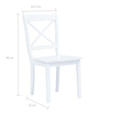 5 Piece Dining Set Solid Rubber Wood