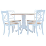 5 Piece Dining Set Solid Rubber Wood